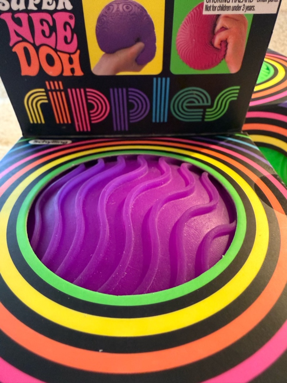 ๐ฅMega Super NeeDoh Ripples XL Purple Giant Sensory Squishy Fidget Ball - Picture 7 of 13